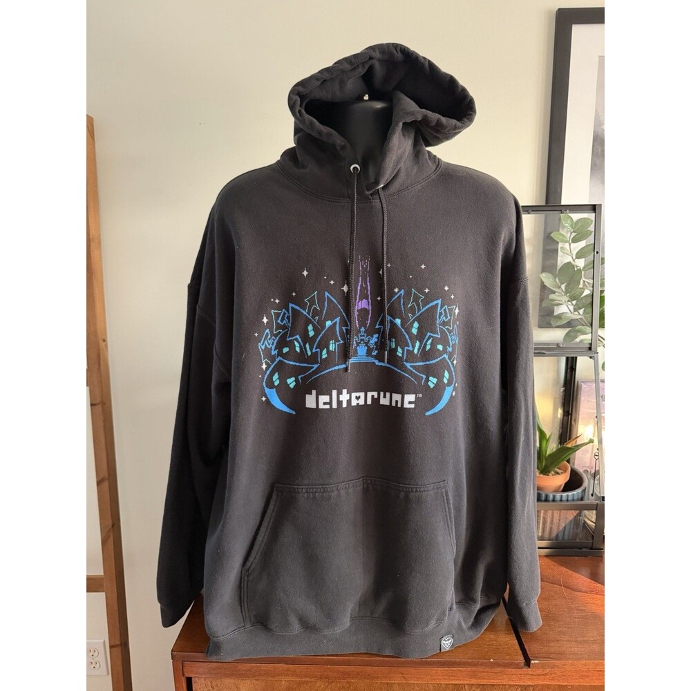 Deltarune Hoodie Size 2XL Black Graphic Pullover Toby Fox Undertale Gamer Core